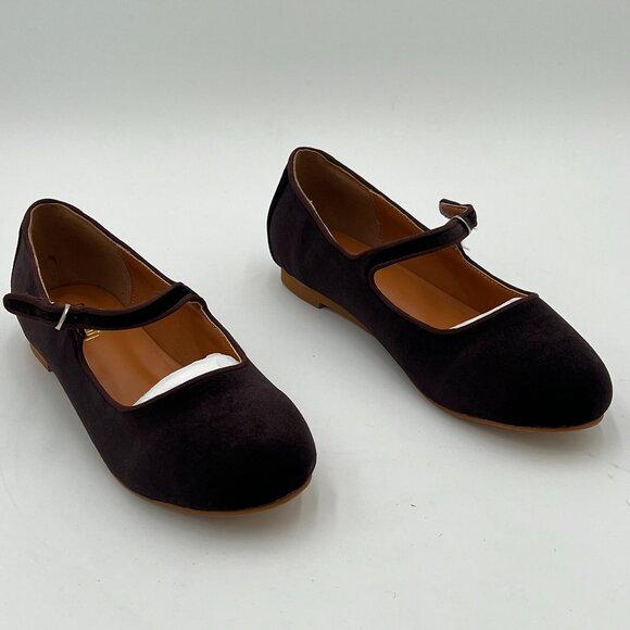 Pazzion Brown Cute Pointed Toe Mary Jane Strappy Low Chunky Heel Slip On Pumps - Picture 3 of 6